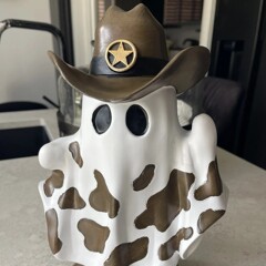 Halloween Ghost Cowboy Sheriff With Brown Boots Viral 亏本出