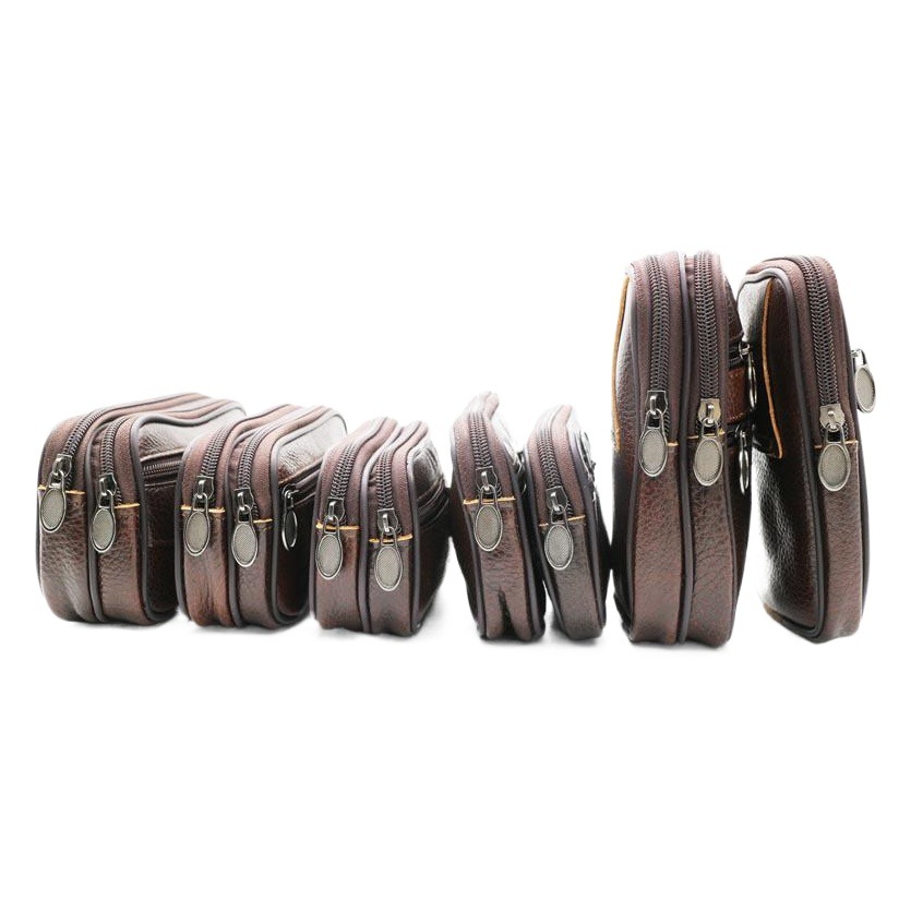 Cowhide Mobile Phone Bag 2021 New Cowhide Men's Bag Outdoor Sports Middle-aged and Elderly Wear Belt Mobile Phone Waist Bag