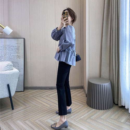 Maternity pants women's summer thin outer wear nine-point large size spring and autumn style drape adjustable micro-flare pants