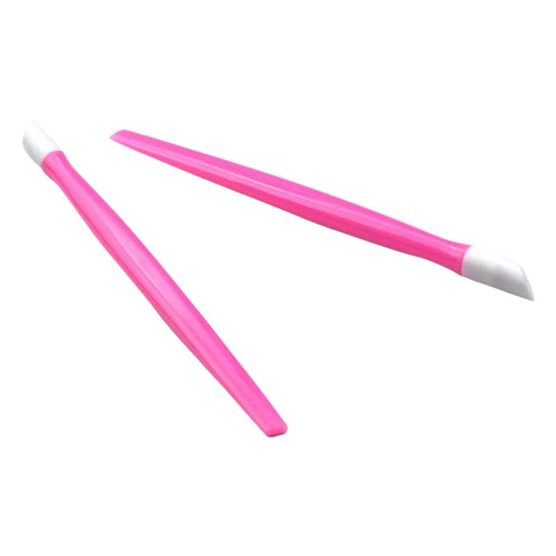 Ventas directas de fábrica plástico piel muerta empuje goma mango piel muerta tenedor piel muerta recoger herramientas de uñas durante todo el año en stock