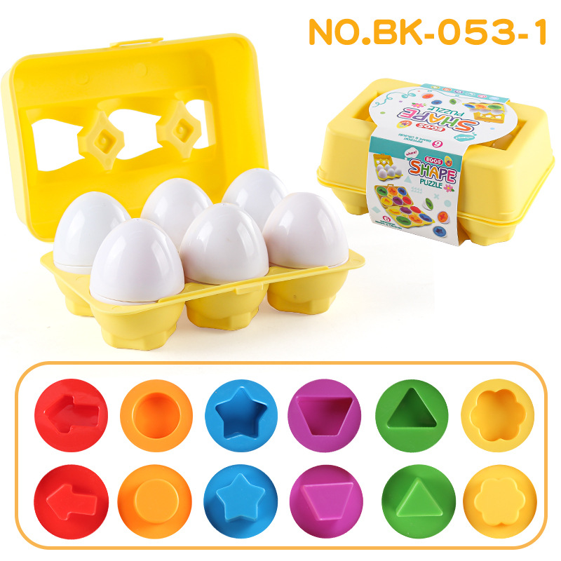Puzzle infantil educación temprana inteligente huevo pares de huevo torcido infantil cognición de forma multicolor juguete de huevo simulado