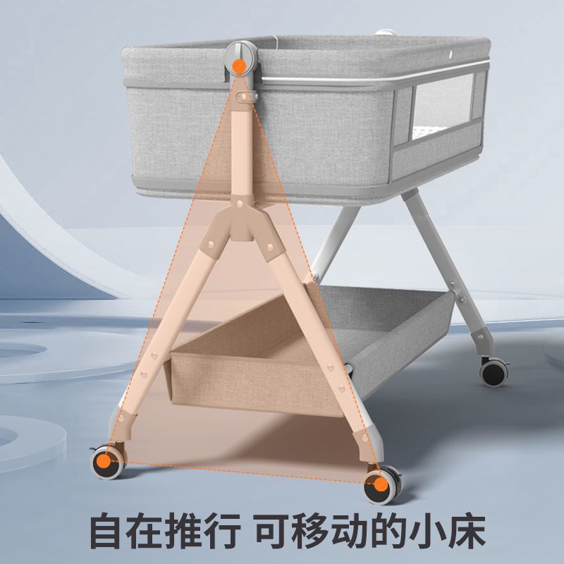 Cama de bebé móvil portátil cama de bebé plegable multifuncional cama de cuna cama de bebés con ruedas