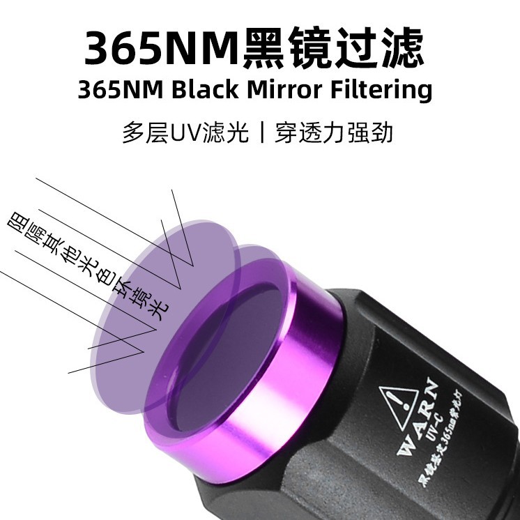 Lámpara ultravioleta UV detección de cuerpos extraños Lámpara ultravioleta 365nm Lámpara ultravioleta mini linterna fluorescente detección de escorpión