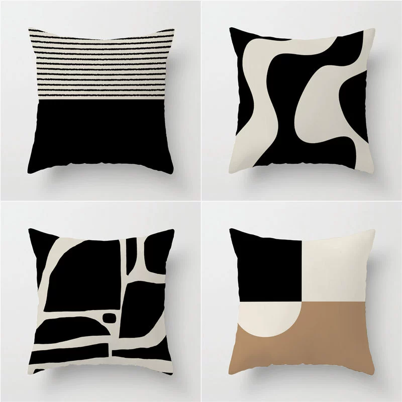 Nordic черно-белая геометрическая наволочка для гостиной диван чехол для подушки для гостиной ins простой стиль офисная наволочка для спинки