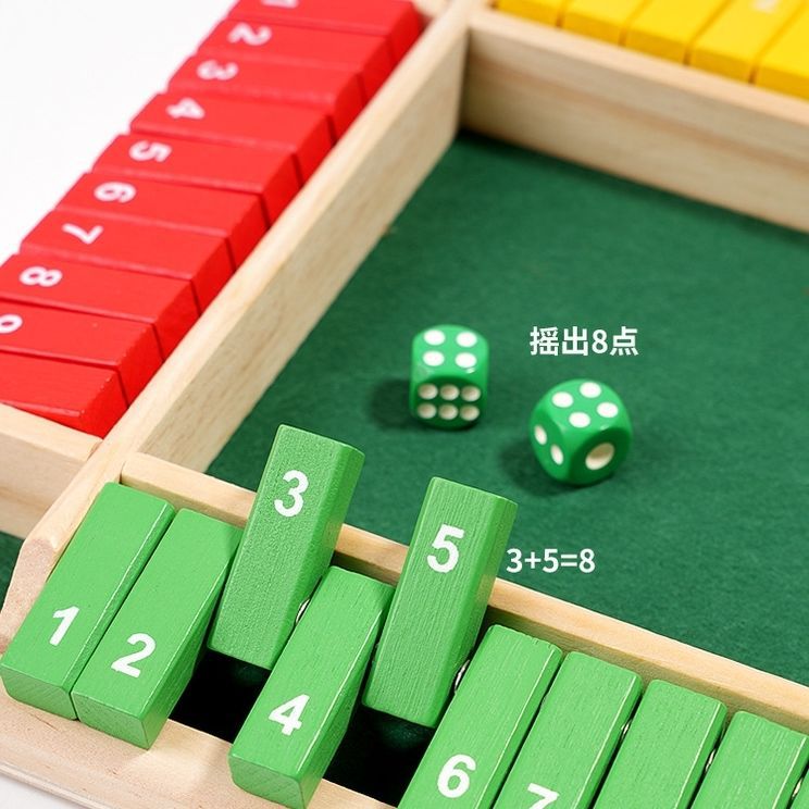 Juguetes de madera para niños números de cuatro lados Juguetes de puzzle de escritorio matemáticos interactivos Juguetes de pensamiento lógico