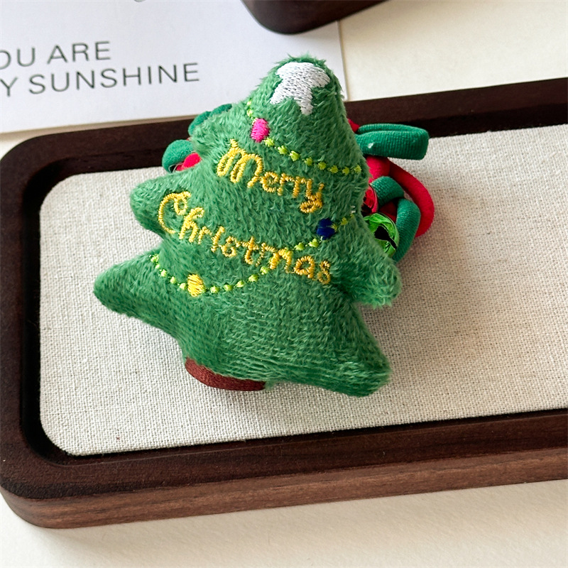 20g Weight Hair Tie Hair Accessories Type 1 Piece Quantity Holiday, Festival Occasion Flannel Material Christmas Festival Christmas Tree, Santa Claus, Elk Pattern Women's Gender Cute Style Christmas Cute Women's Christmas Tree Santa Claus Elk Flannel Hair Tie 8