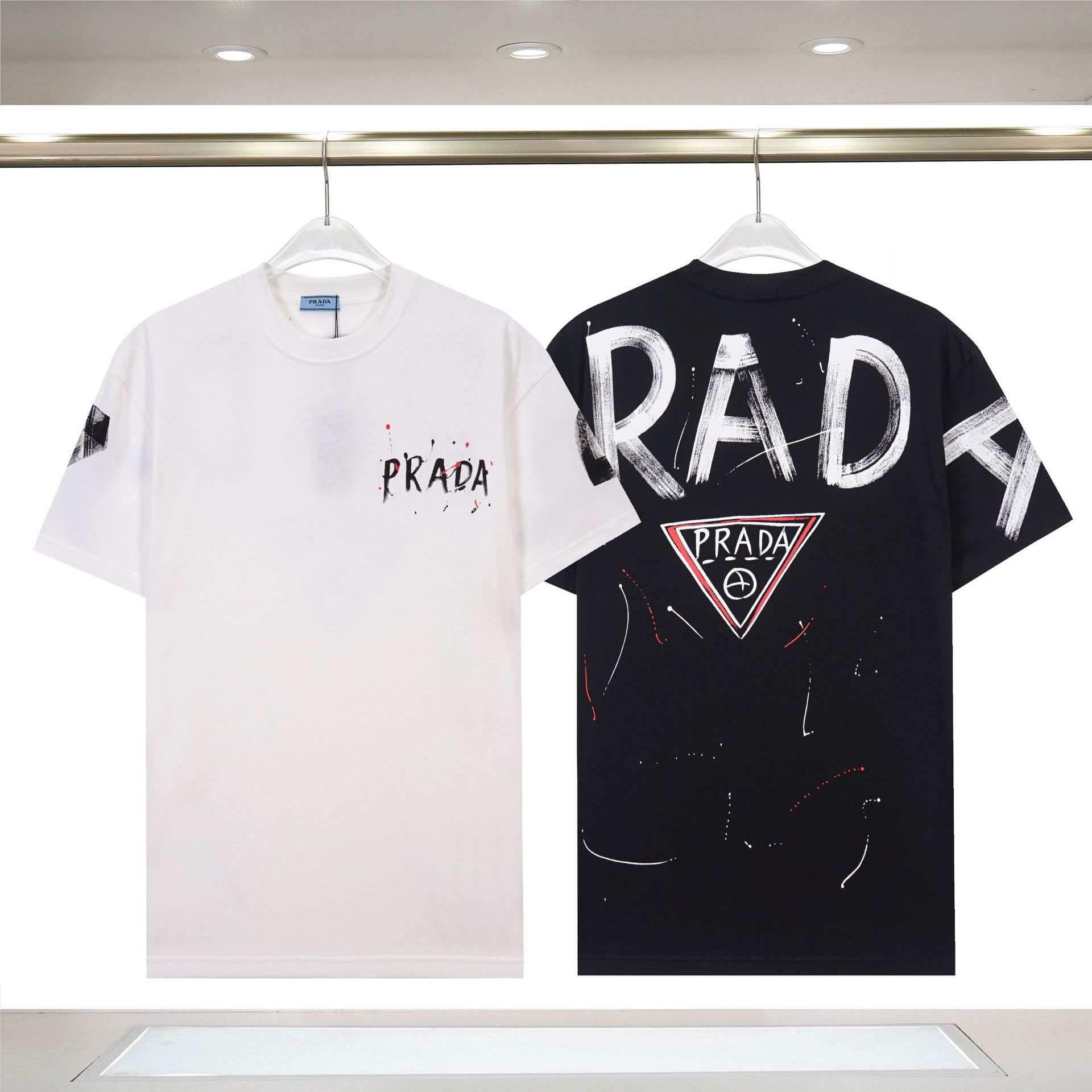 Amiri Cross-Border New AMIRI Letter Logo Hot Drilling Craft para hombres y mujeres camisetas de manga corta sueltas