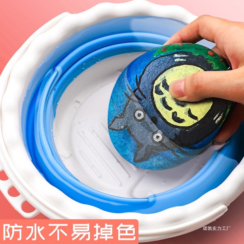 24色アクリル絵の具セット、防水、日焼け防止、色褪せない、子供用石塑土絵、12色油絵油絵の具壁|undefined