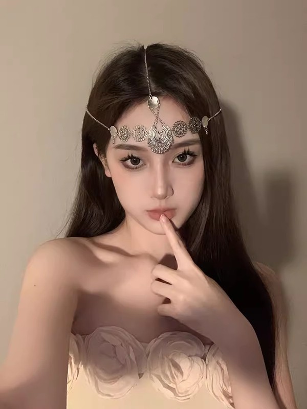 エジプトの敦煌砂漠旅行写真アクセサリーエキゾチックな頭飾り小麦穂ヘアアクセサリー古代衣装額飾り眉毛ペンダント|undefined