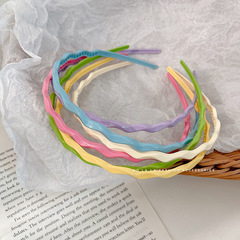 Candy-Colored Wavy Kids' Headband, New Arrival Macaron-Hued Sweet Thin Headband—Perfect for Washing Your Face This Summer!