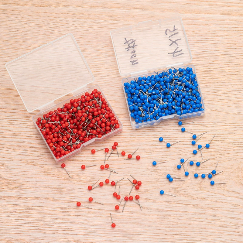 Цветные заколки-гвоздики в форме земного шара диаметром 4 мм в коробке, заколки для досок, крупные головки для разметки карт, круглые шариковые заколки для офиса.