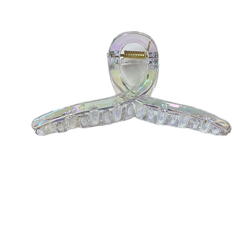 Colorido transparente humano pescado pinza de pelo grande Super Hada mariposa horquilla hembra espalda cuchara updo tiburón pelo clip accesorios para el cabello al por mayor