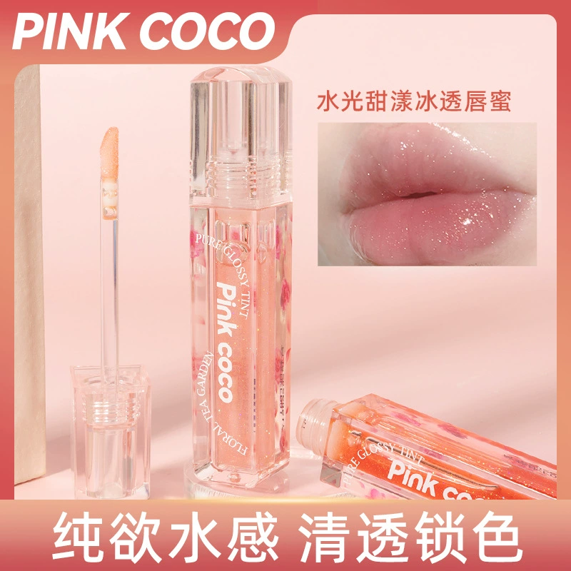 PINK COCO водный стеклянный блеск для губ водный каракуль для губ увлажняющее зеркальное масло для губ дешевая розовая помада оптом
