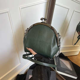 2025秋冬新款纯色贝壳包大容量手提零钱包时尚链条斜挎单肩手机包