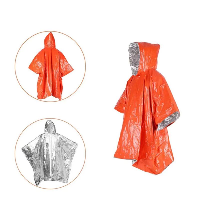 Outdoor Portable Emergency Warm Raincoat Wholesale Multi-Functional Raincoat Waterproof Poncho Reflective First Aid Reversible Wearable Raincoat
