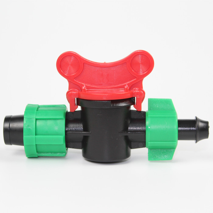 16mm tipo parche de riego por goteo con conexión de goteo de pulsación de bloqueo de codo directo válvula accesorios de riego por goteo de fresa huerto