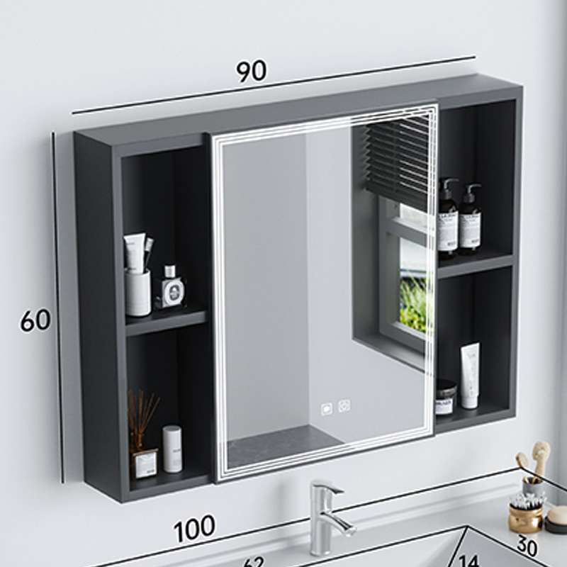 Shiqi nuevo 14mm panal gabinete de baño de aluminio inteligente espejo gabinete combinación cerámica cuenca integrada