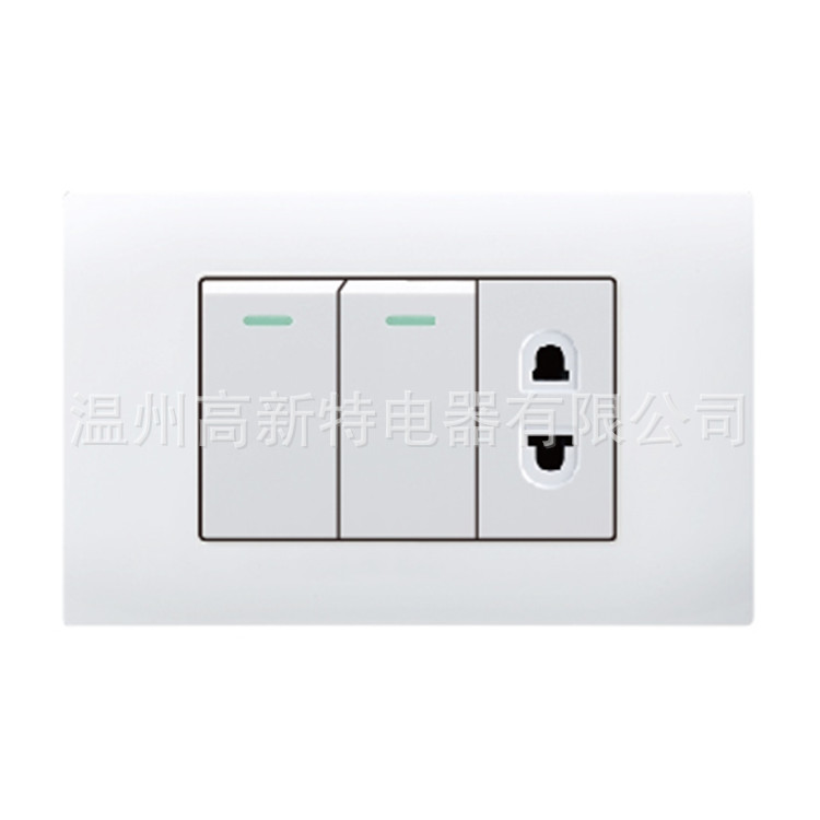 外贸美式开关118系列-VA 二开单控&一位圆扁插座  泰国插座