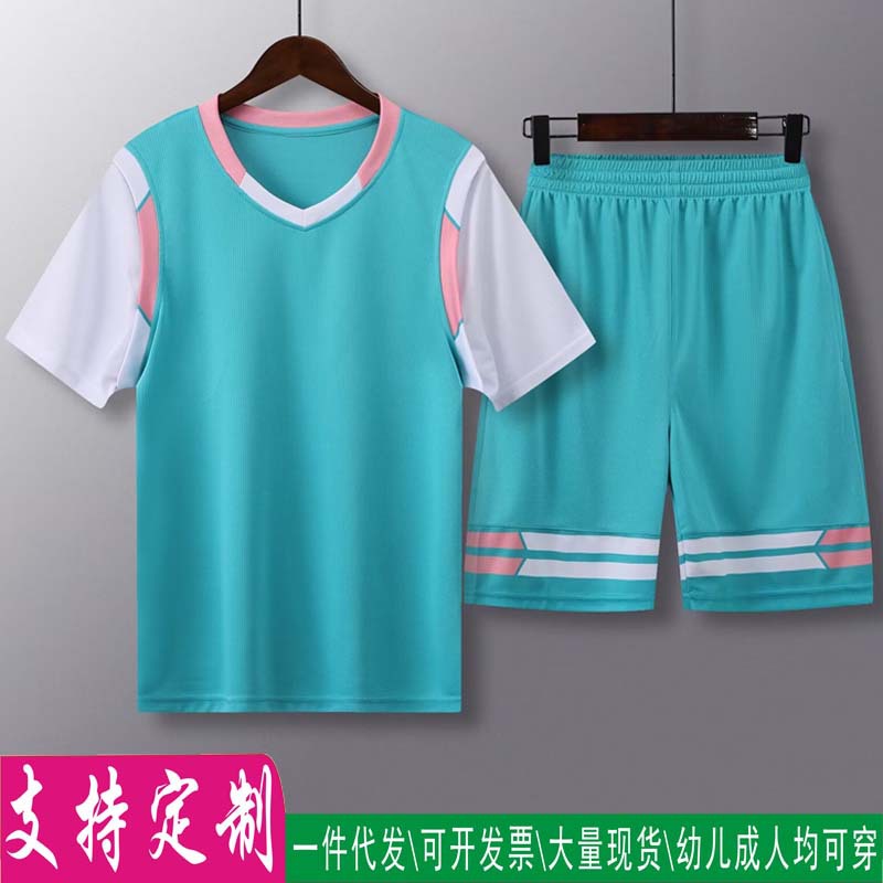 假两件球衣短袖篮球服套装女定制时尚训练服男学生班服单位队服夏