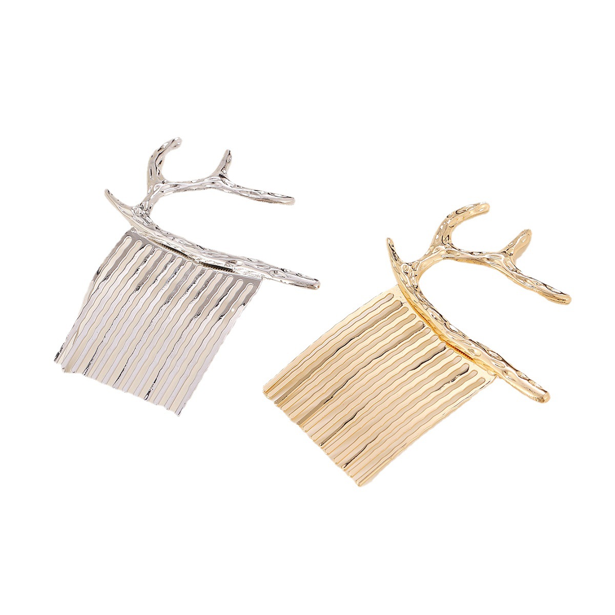 Mori chica europea y americana simple Navidad accesorios para el cabello ELK Antler vintage Luna radian peine tocado animal peine femenino