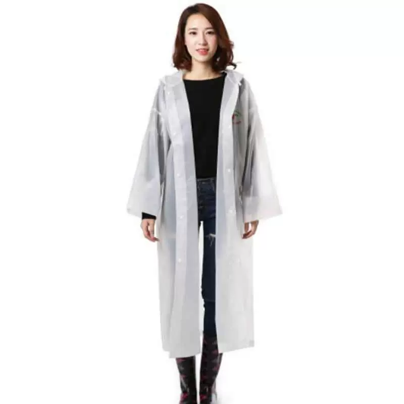 140g日韩时尚透气PEVA成人连体长衫雨衣防雨户外骑行旅游一次性