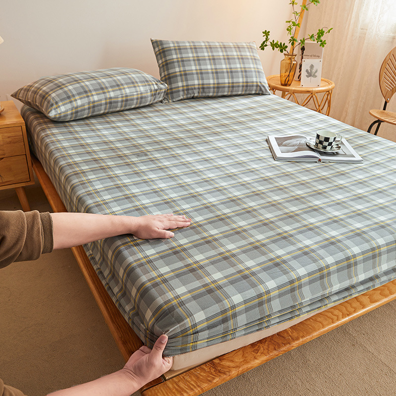 2024 nueva clase A de algodón teñido en hilo de algodón lavado funda de almohada para estudiantes