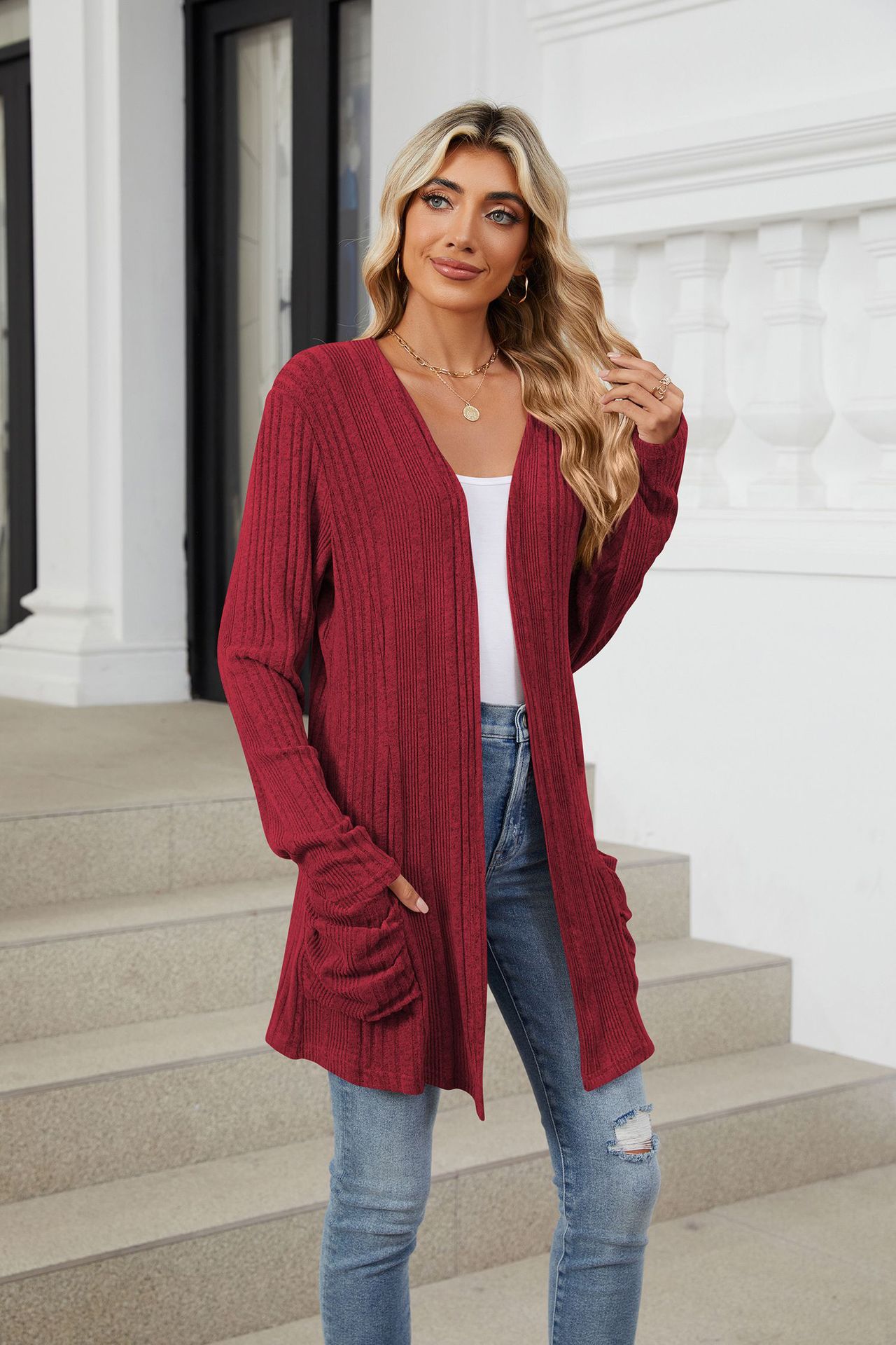 490g Weight Long Sleeve Sleeve Length Placket Placket Type Regular Sleeve Sleeve Type Nylon, Spandex, Polyester Fabric Type Long Top Length Cardigan Tops Type Holiday, Daily Occasion Collarless Neckline Regular Fit Fit Type Solid Color Pattern Winter, Autumn Season Women's Gender Casual, Elegant Style Wholesale Women's Casual Elegant Solid Color Long Sleeve Sweaters & Cardigans 42