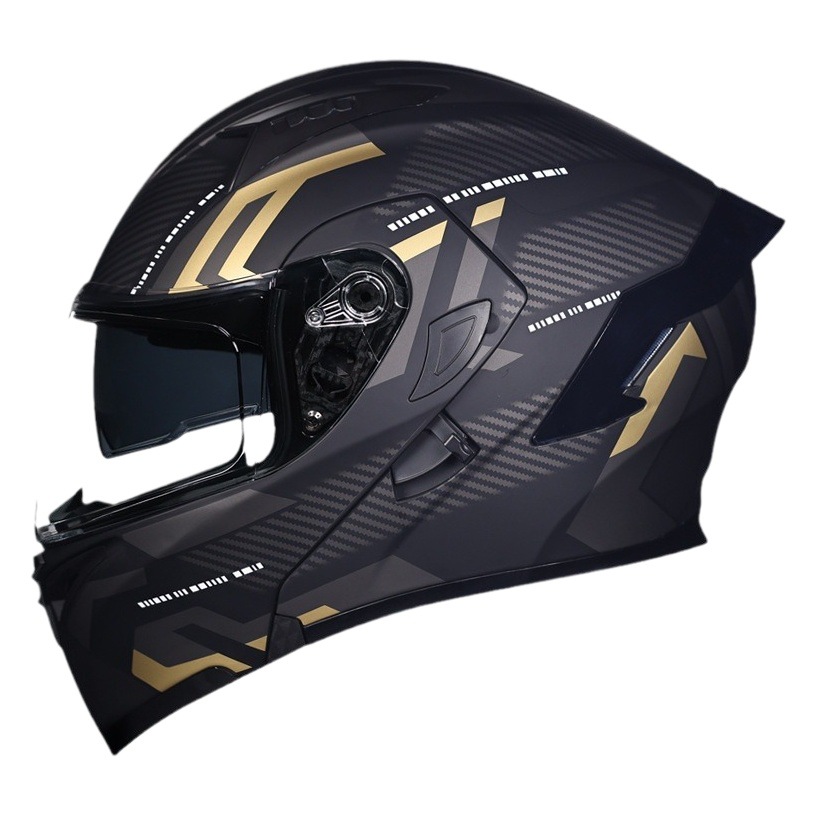 Casco de exposición Orz para hombres y mujeres invierno Doble espejo coche eléctrico semi-Casco completo cola de color coche deportivo ranura Bluetooth cuatro estaciones casco