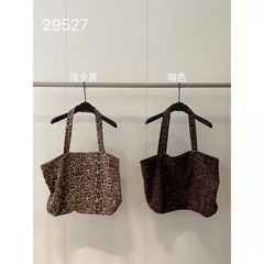 25秋冬新款大容量复古豹纹单肩托特包韩系慵懒小众ins轻便腋下包