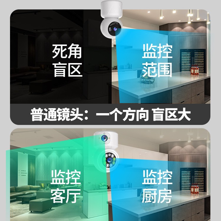 Cámara PTZ para Interior del Hogar 360 Grados, Plástico ABS, Visión Nocturna, para Interior