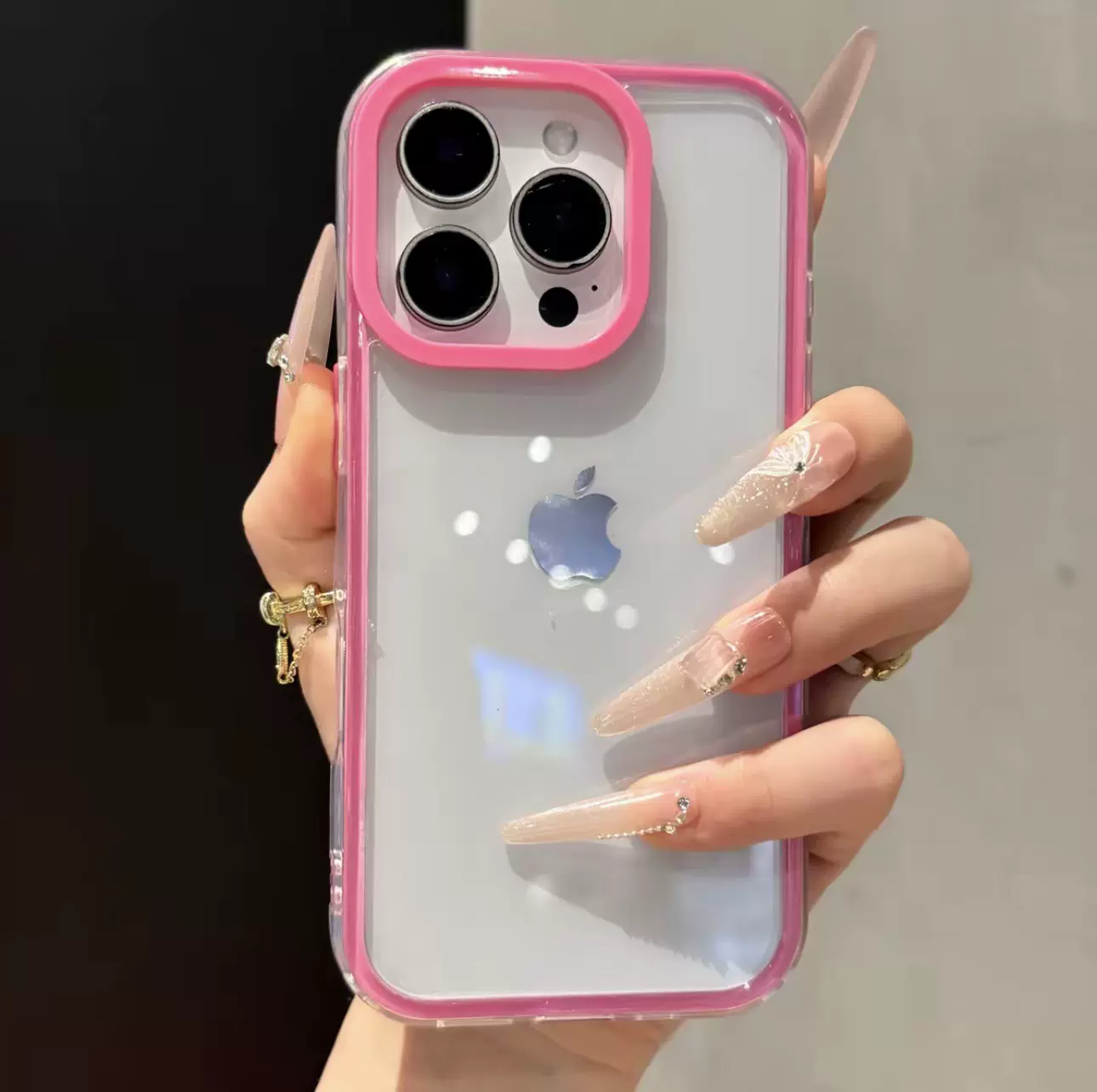 高颜值滴胶透明壳适用iphone17手机壳14苹果17promax亚克力13凹槽