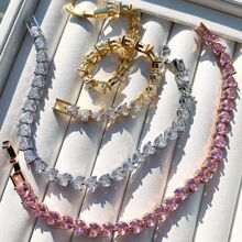 �羳5mm�����ʯtennischain�W������3ɫ���l�����ʯ���