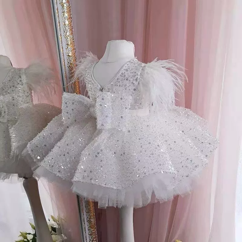 Белые ногти с sequins, маленький костюм принцессы, юбка с бантом для девочек, вечернее платье, новая коллекция, Aliexpress, юбка-туалет, подарок на день рождения