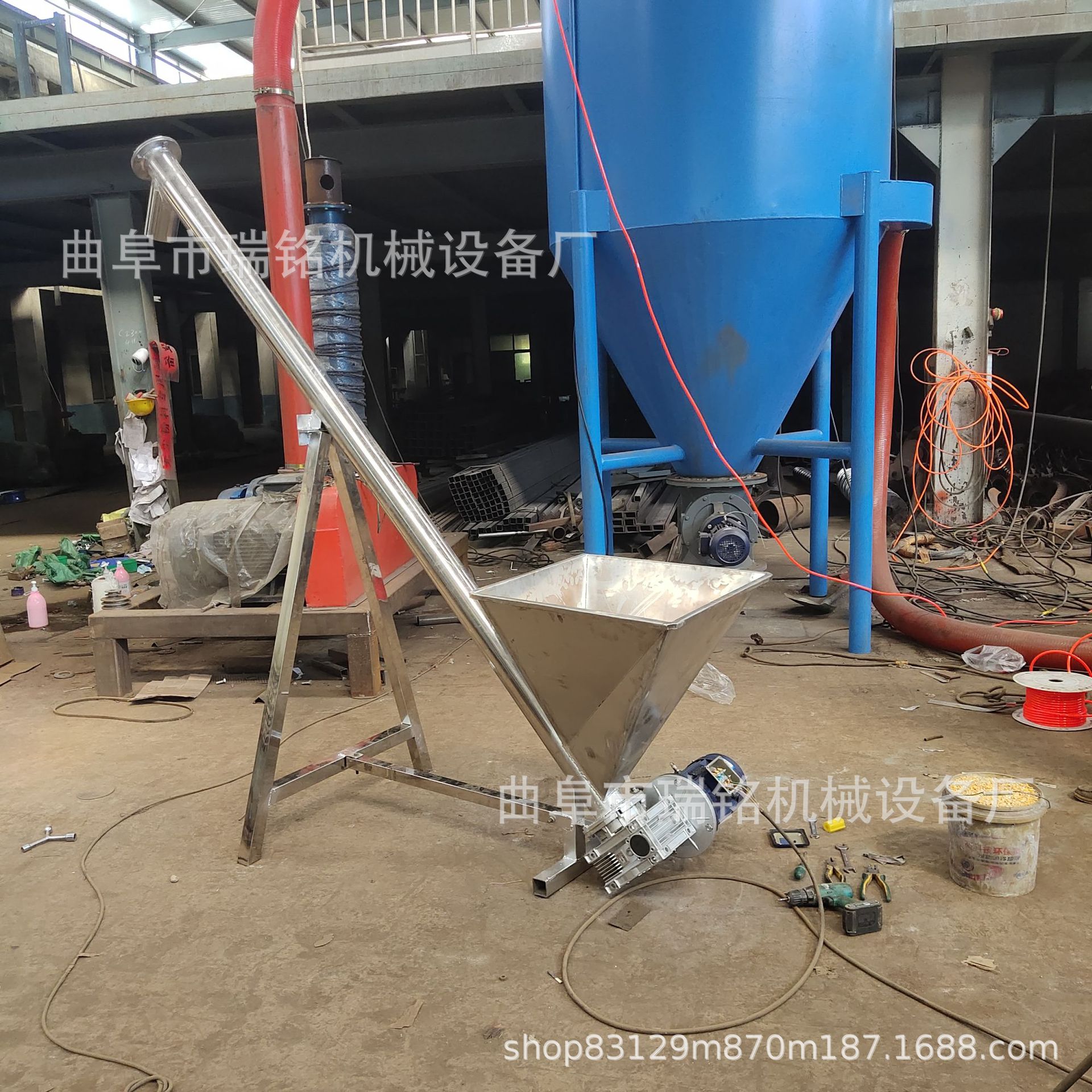 面粉厂倾斜式螺旋提升机TGFF饲料颗粒蛟龙输送机