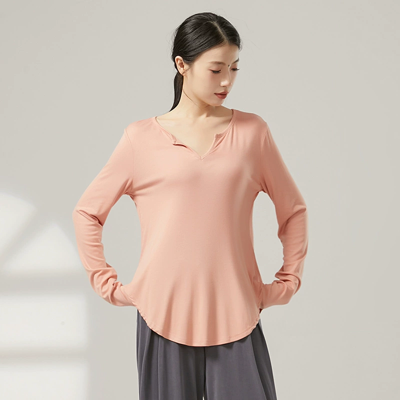 Джазовый танец свободная тонкая блузка футболка с длинными рукавами