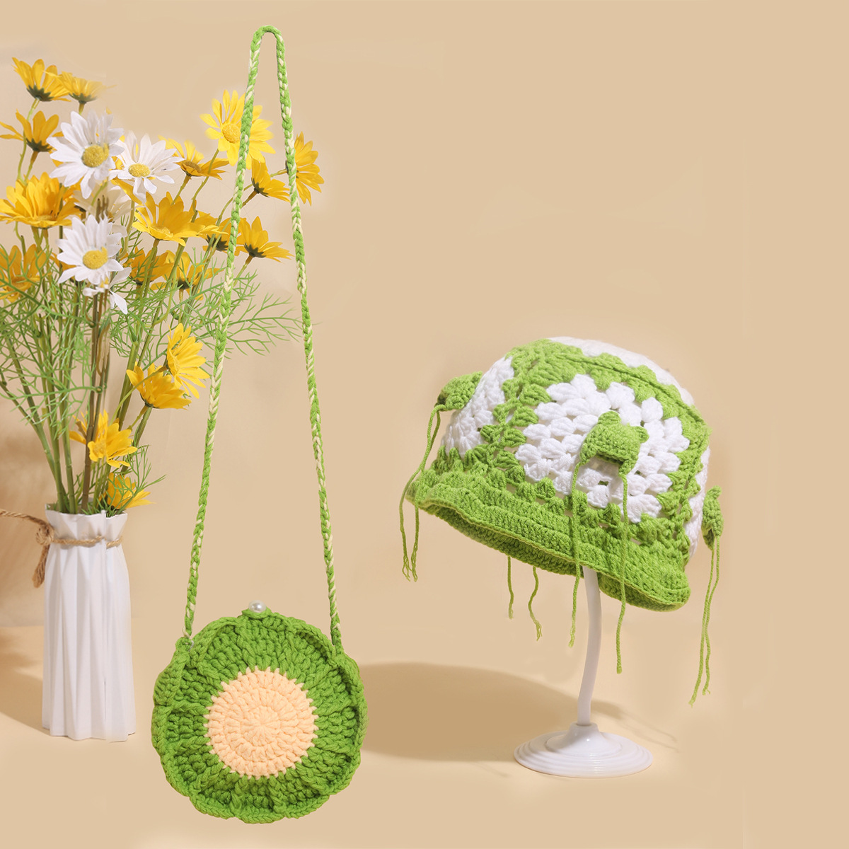 Chapeau de pêcheur en laine tissé à la main pour homme gros, mignon, automne et hiver, doux et enfantin, à bord court_voghion.com