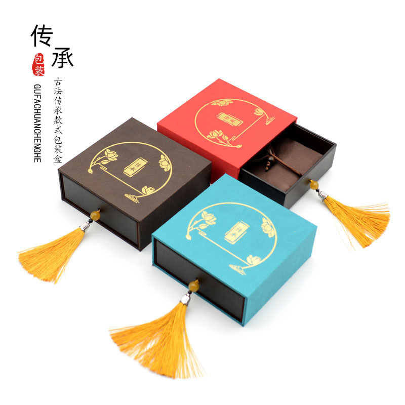 黄金古法传承手串佛珠吊坠手镯手链包装盒送人精致礼盒收纳盒批发