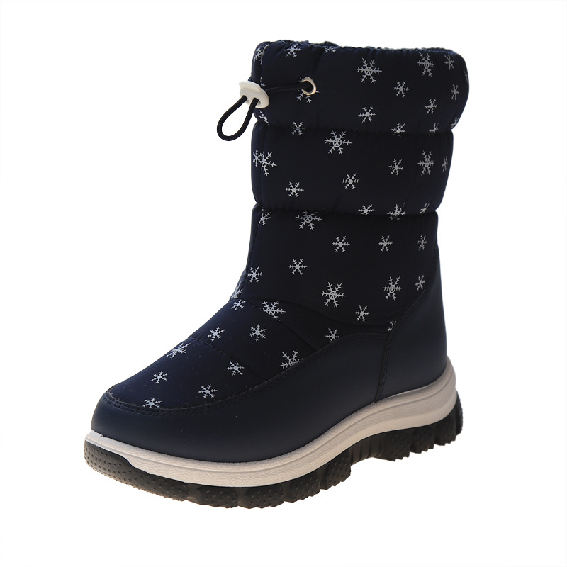 Kids' shoes Winter New Children's Snow Boots Snowflake High top Children's Cute Fashion Cotton Shoes Casual Soft soled Warm Boots_voghion.com