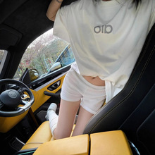 女装alo短袖中长T恤男女同款情侣宽松休闲辣妹性感一件代发百搭