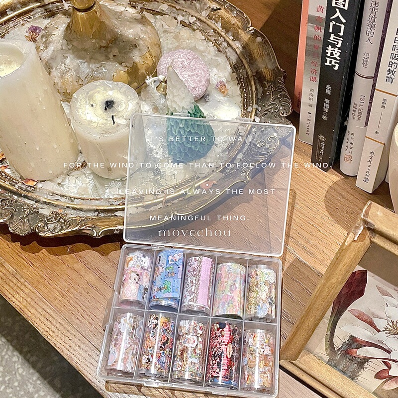 Korean Style Ins Hand-Painted Jelly Cat Nail Art Transfer Paper Dark Fairy Tale Gothic Fairy Element Cute and Practical