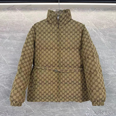 90鸭绒双G提花翻领立领两穿女款羽绒服外套 women winter coat