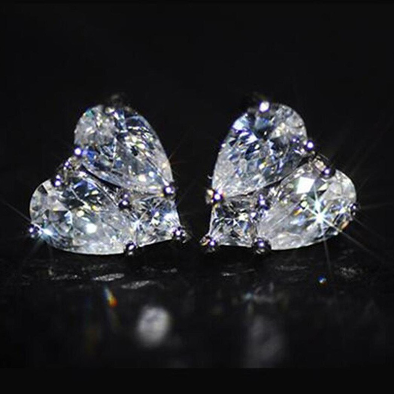 Pendientes De Cobre De Piedra Semipreciosa Con Incrustaciones En Forma De Corazón Simple Al Por Mayor display picture 1