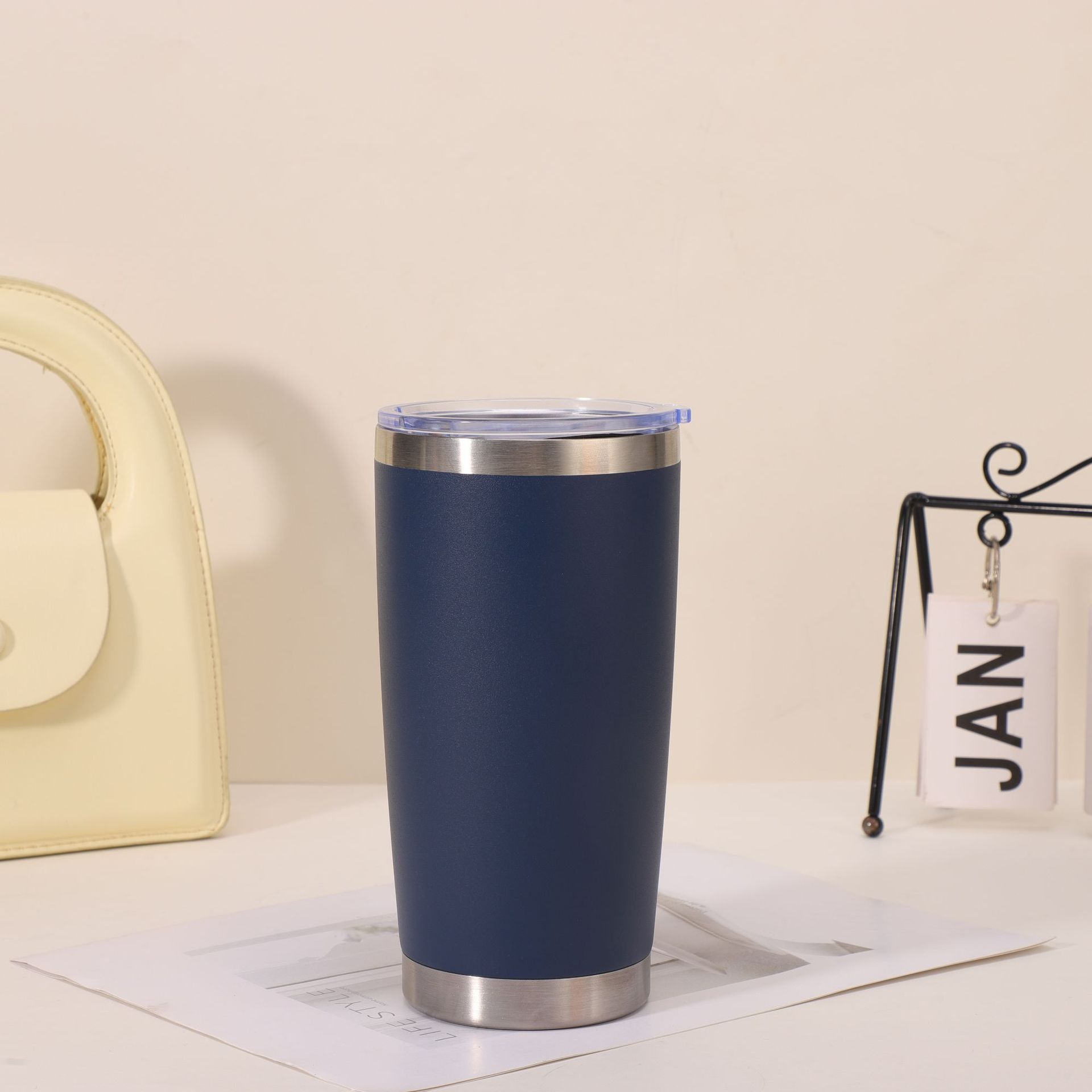 Transfronterizo Amazon de acero inoxidable 20oz taza de automóvil de doble capa de alta capacidad de acero inoxidable pulverizado hielo taza puede imprimir logotipo