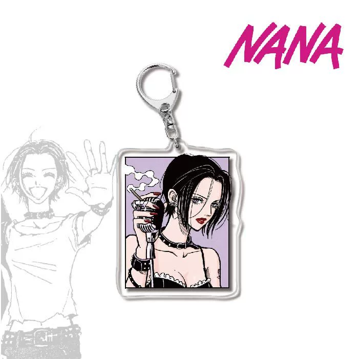 Keychain (NANA) double‑sided printed, translucent membrane, metal ring, assorted designs