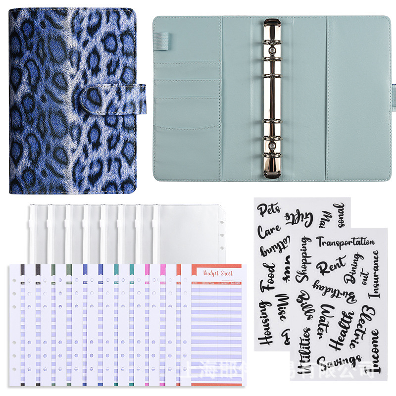 [기본 선물팩] 레오파드 블루 (저가 카드 12장 + 지퍼백 8장 + 워드 스티커 2장)