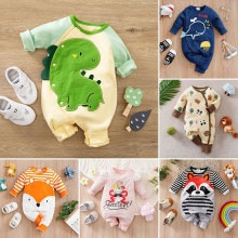 婴儿连体衣春秋宝宝衣服跨境a类外出韓國爬服棉ins风新生儿包屁衣