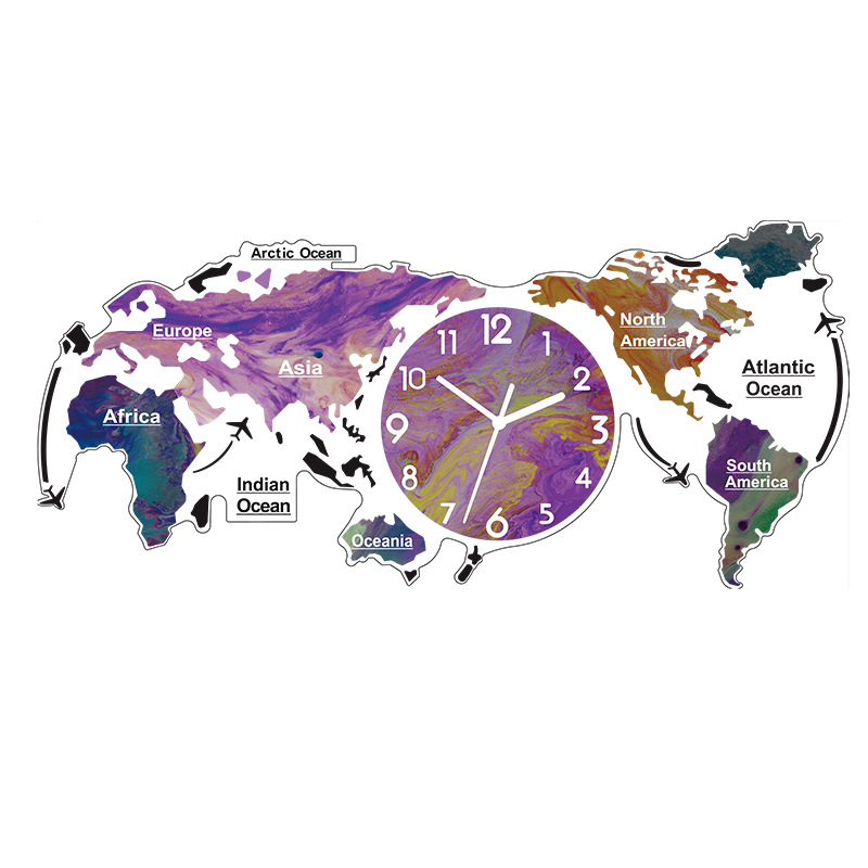 Art Bell Beauty Map Reloj de asiento creativo Adornos Accesorios para el hogar Sala de estar Escritorio Gabinete de TV Decoraciones Mesita de noche Reloj de mesa