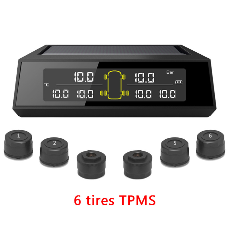 Car intelligent convenient tire pressure monitor six-wheel high-precision tire pressure detector truck RV TPMS