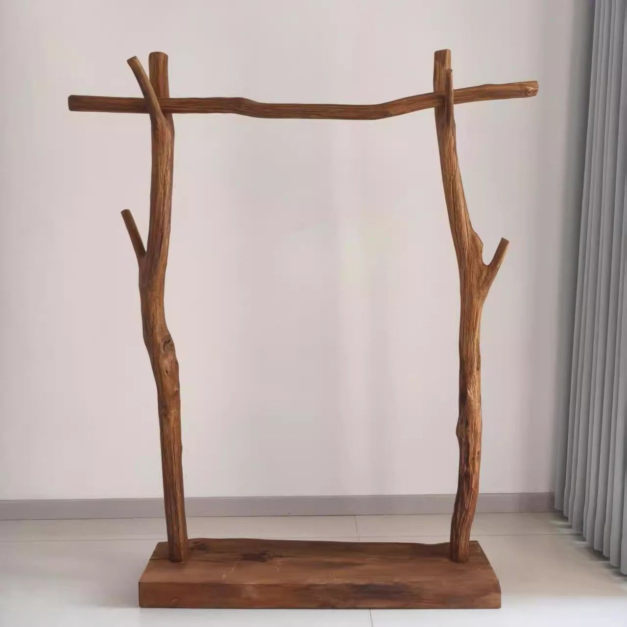 Natural Solid Wood Coat Rack Floor-Standing Household Coat Rack Artistic Solid Wood Practical Branch Simple Bedroom Floor-Standing