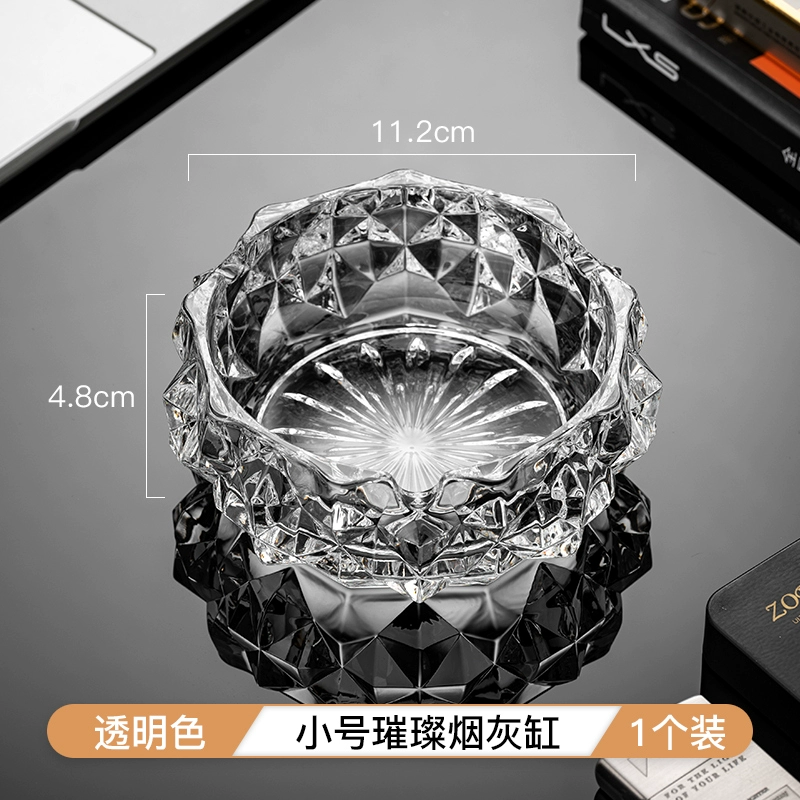 Big glass ashtray for commercial use for office, light luxury style
